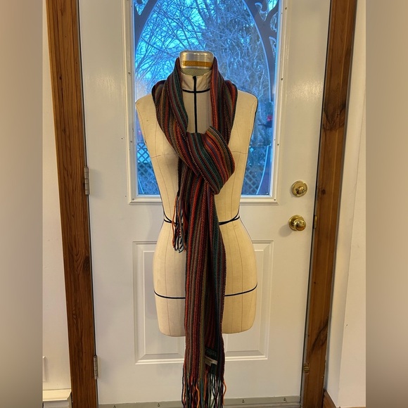 Johnston’s striped Scottish Wool Scarf - Picture 6 of 14